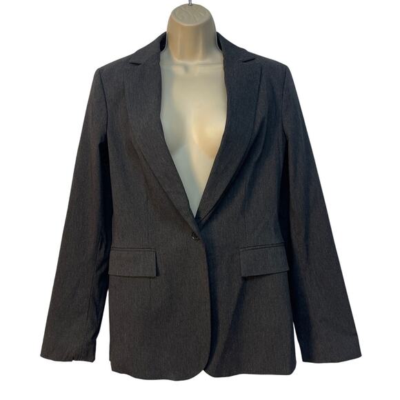 Express Women’s Single Button‎ Fitted Gray Blazer Size 12 - Picture 1 of 10